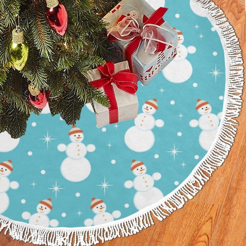 Thick Fringe Christmas Tree Skirt 60"x60"