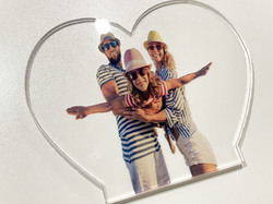 Heart-Shaped Acrylic Photo Panel with Light Base