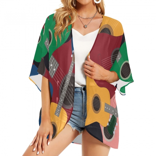 Women's Kimono Chiffon Cover Up (Model H51)