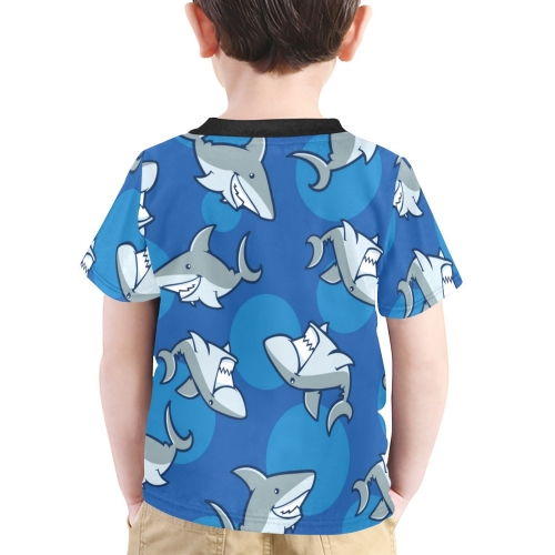 Little Boys' All Over Print Crew Neck T-Shirt(Model T40-2)