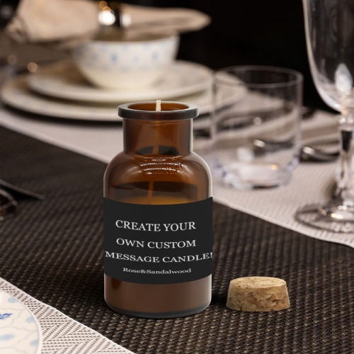 Tawny Medicine Bottle Candle Cup (Rose Sandalwood)