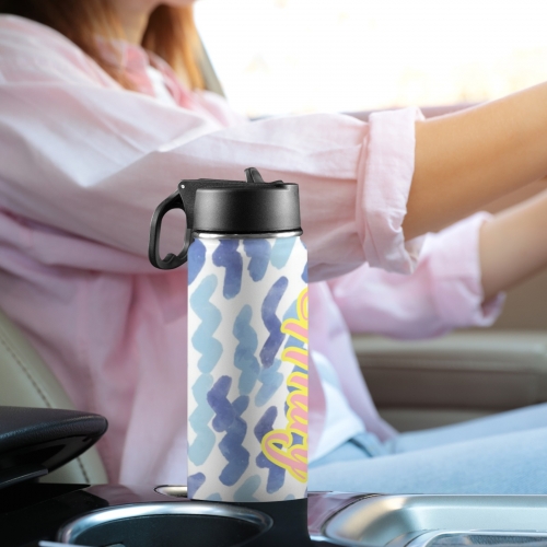 Insulated Water Bottle with Straw Lid (18oz)