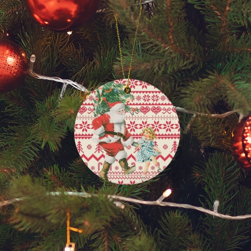 3 inch Round Ceramic Ornament