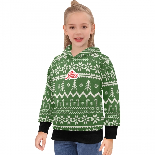 Big Girls' Long Sleeve Hoodie (Model H57)