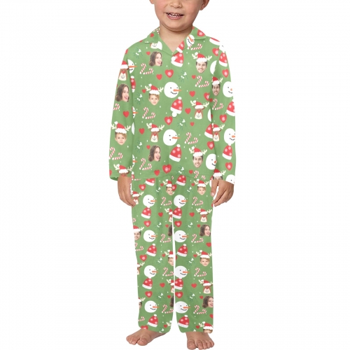 Little Boys' V-Neck Long Pajama Set (Model Sets 02)