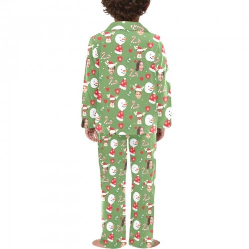 Little Boys' V-Neck Long Pajama Set (Model Sets 02)