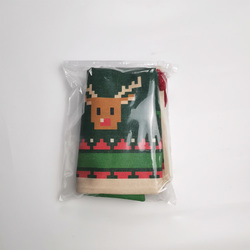 3 Pack Santa Claus Drawstring Bags (Two Sides Printing)