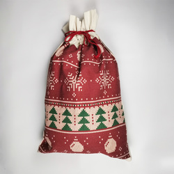 3 Pack Santa Claus Drawstring Bags (Two Sides Printing)