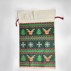 3 Pack Santa Claus Drawstring Bags (Two Sides Printing)