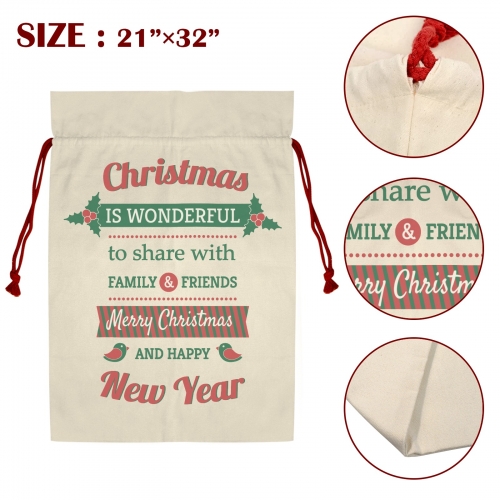 Santa Claus Drawstring Bags 21"x32" (One Side Printing)