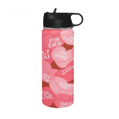 Water Insulated Bottles With Straw Lid(18 OZ )