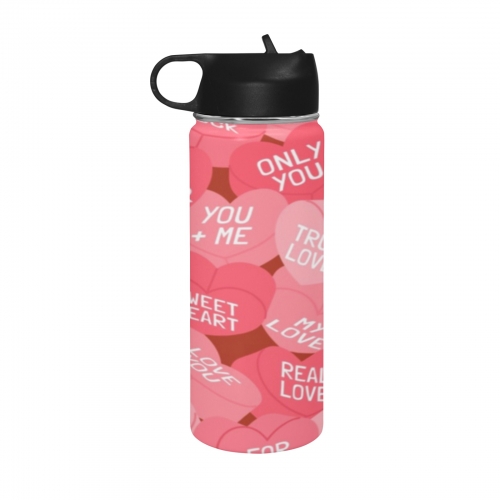 Water Insulated Bottles With Straw Lid(18 OZ )