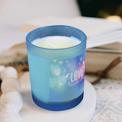 Blue Glass Candle Cup (Wood Sage & Sea Salt)