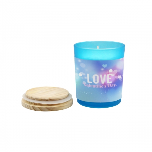 Blue Glass Candle Cup (Wood Sage & Sea Salt)