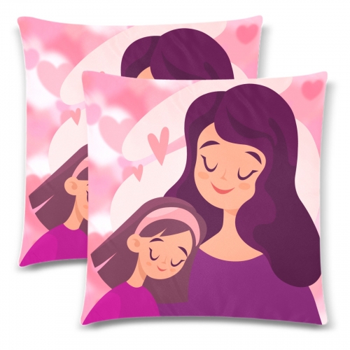 Throw Pillow Cover 18"x 18" (Twin Sides) (Set of 2)