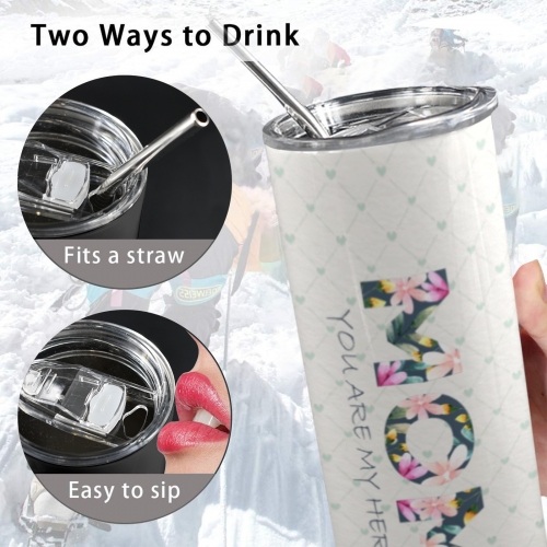 20oz Tall Skinny Tumbler with Lid and Straw